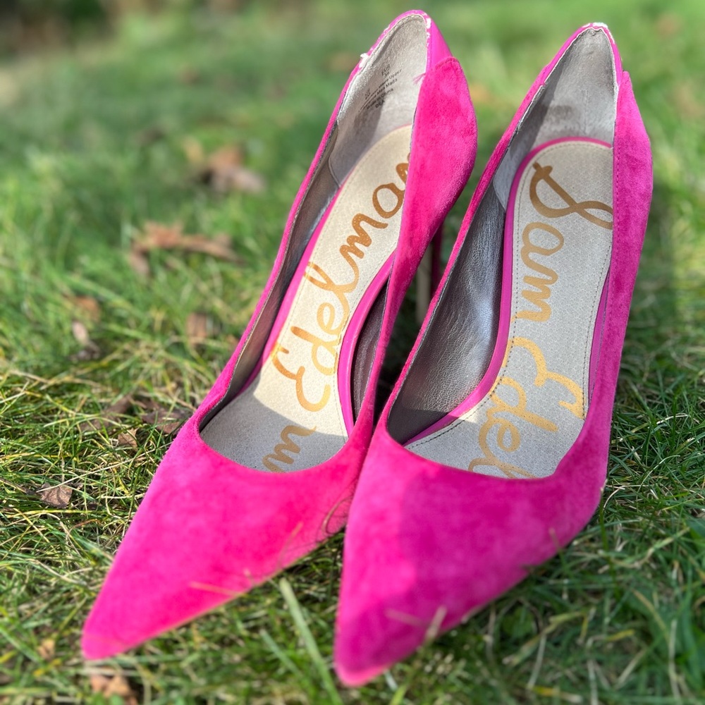 Pointed Toe Pump Suede High Heels 6 Pink